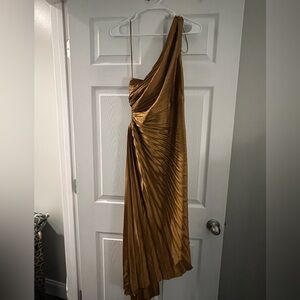 Vici Bronze One-Shoulder Dress